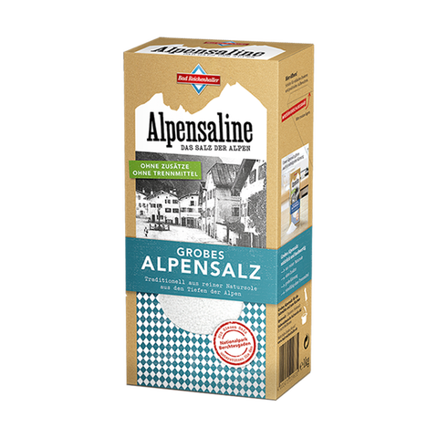 alpensalz.kaufen - Alpensaline - Das Salz der Alpen - Grobes Alpensalz 1 kg Paket